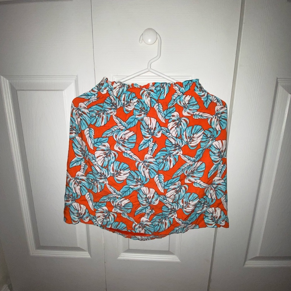 Form fitting skirt - tropical palm tree print